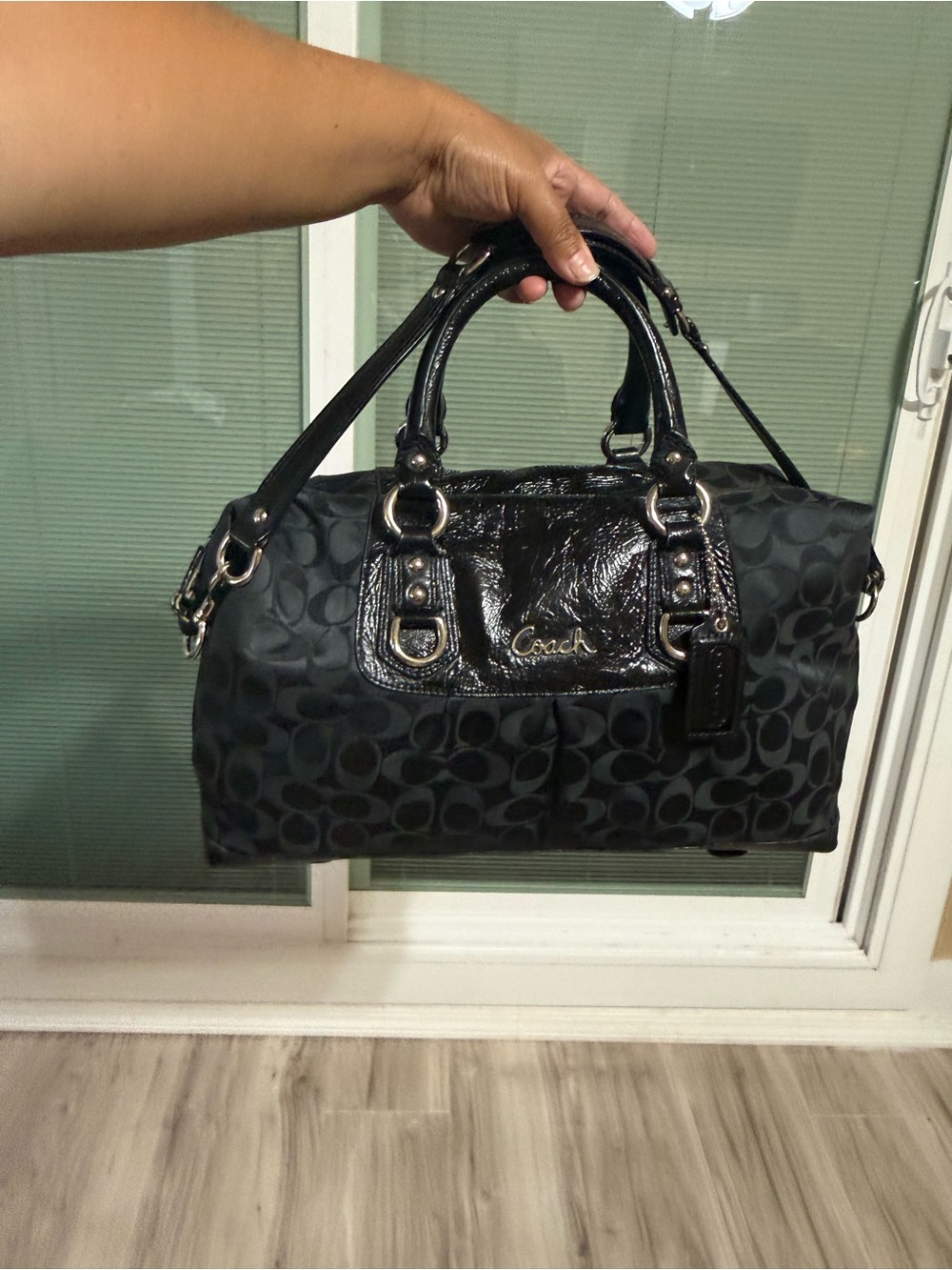 Coach Black Signature Satchel Bag